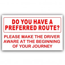 Do You Have a Preferred Route-Red on White-Taxi,Minicab,Minibus Sticker-Information Vinyl Sign 